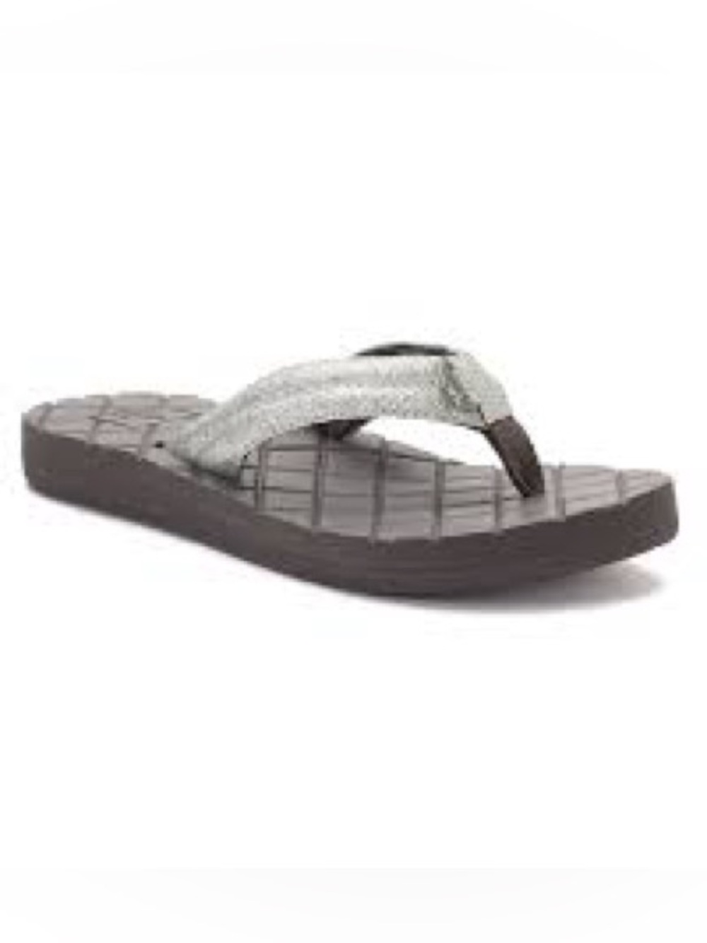 Reef Women's Dreams Il sandals quilted footbed and silver glitter size 8.5-9